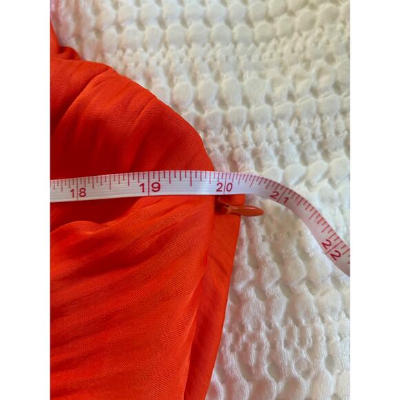 House of Harlow Dress Women L Orange Satin Pleated Wedding Guest Grecian Formal - Picture 16 of 16